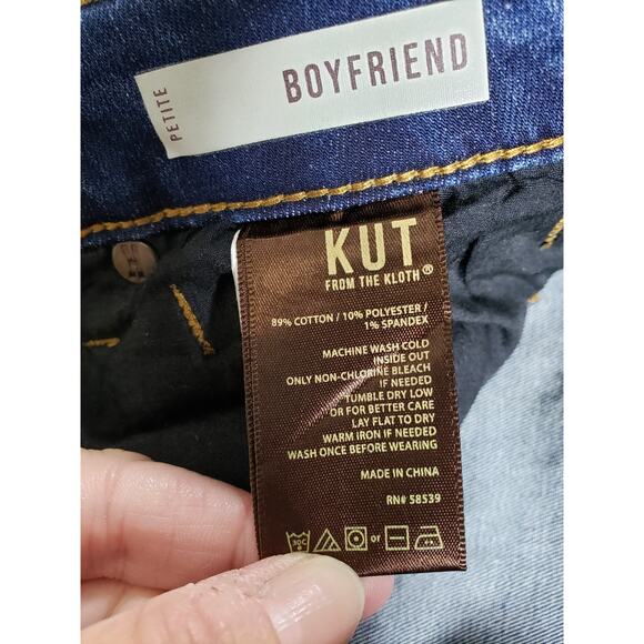 Kut From The Kloth Jeans Size 4 Petite Womens Blue Pants Denim Boyfriend - Picture 4 of 13